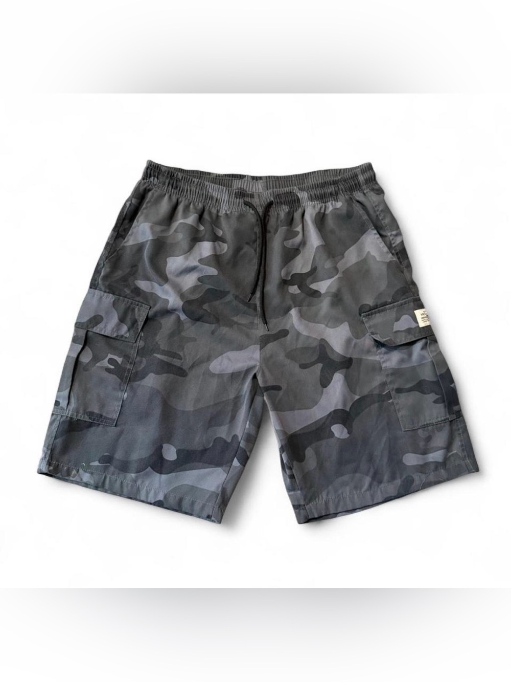 HKS by Boris Men’s XL Gray Black Camo Cargo Shorts Utility Gorpcore Streetwear